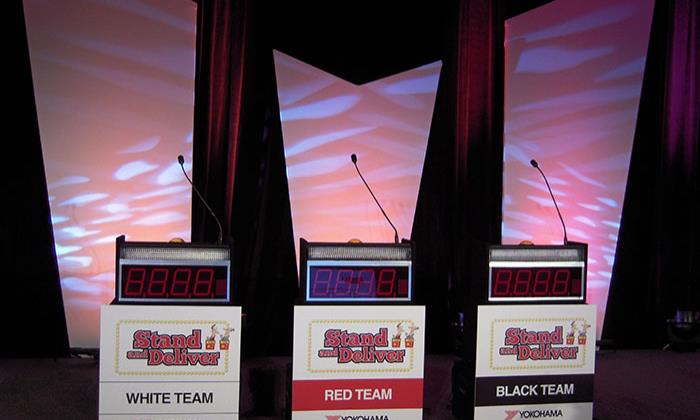 Know It All GameShow on stage-California